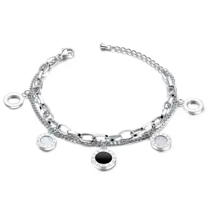 Verstelbare Parel Oester Trendy Vrouwen Sieraden Hanger Kraal Custom Vlakte Metalen Acryl Charm Armband