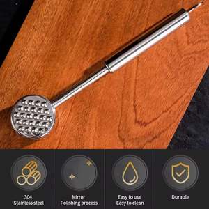 Stainless Steel <b>Meat</b> Tenderizer Heavy Sturdy <b>Meat</b> Mallet Pounder Hammer <b>Tool</b> Kitchen <b>Meat</b> Pounder Labor-saving Chicken Steak - Product Image 5