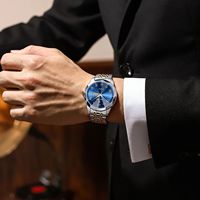 Reloj POEDAGAR 852 de Lujo para Hombre, Resistente al Agua, Luminoso, con Fecha, Día de la Semana, Cuarzo, Acero Inoxidable, Moda Casual, Reloj Masculino