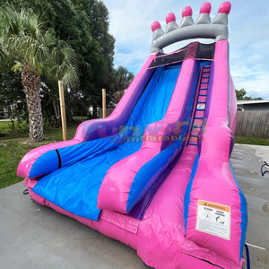 สไลเดอร์น้ำเป่าลมสีชมพู PVC พร้อมสระน้ำในตัว รุ่นเจ้าหญิง - Product Image 5