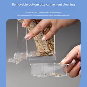 Comederos automáticos <span class=keywords><strong>para</strong></span> <span class=keywords><strong>pájaros</strong></span> <span class=keywords><strong>de</strong></span> plástico <span class=keywords><strong>para</strong></span> periquitos pequeños y medianos, contenedor <span class=keywords><strong>de</strong></span> alimentos <span class=keywords><strong>de</strong></span> semillas acrílicas y jaula <span class=keywords><strong>para</strong></span> <span class=keywords><strong>bebederos</strong></span>, accesorios, artículos tipo cuenco - Product Image 6