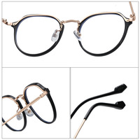 Montura de anteojos ópticos Retro TR90 de moda con diseño ligero que se puede emparejar con lentes planos recetados