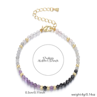 Perles facettées bohèmes de 3 mm en quatre types de cristaux, strass, quartz rose, labradorite, améthyste, spinelle noir, unisexe, tendance, anniversaire