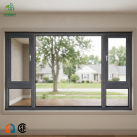 Ventana Abatible Moderna Topbright con Rotura de Puente Térmico de Aluminio NFRC, Resistente a Huracanes, Doble Acristalamiento Low-E, Aislamiento Acústico, Certificación Energy Star