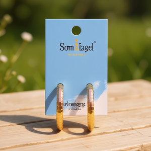 Aros Multicolor Somiagel, Chapados en Oro, Aleación de Zinc, Diseño Geométrico Moderno, Joyería Unisex de Moda - Product Image 2