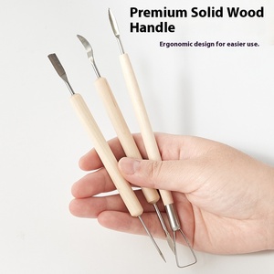 Kit de 3 outils de bricolage en argile pour la sculpture de <span class=keywords><strong>poterie</strong></span> en polymère pour sculpter la céramique Fournitures d'art Public cible Amateurs - Product Image 2