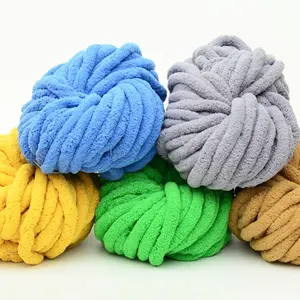 Charmkey оптовая продажа 2 см 100% полиэфирная синель крупная пряжа для ручного вязания одеяла