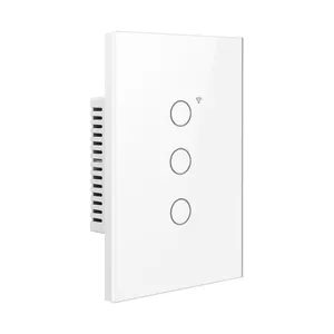 Fahint USW8831W-S 1 way 15a capacitive touch on off smart light switch single live wire no neutral 110v Tuya voice control