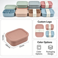 Kit de boîte à lunch en silicone tout-en-un avec sac de rangement et ustensiles, portable pour les voyages d'affaires