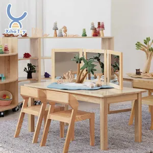 オーストラリアスタイルの子供テーブル幼稚園安いデイケア家具保育園学校スタッキングチェアデザイン学校木製家具