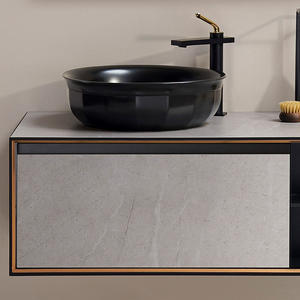 حار بيع الحديثة الأبيض حوض الغسيل مع مجلس الوزراء تخزين الغسيل غرفة بالوعة مغسلة للماء كومبو طقم مكياج الحمام - Product Image 2