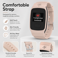 Pulsera de Seguridad para Personas Mayores con Red 2G/3G/4G, Soporte para SIM con Roaming, SMS y Aplicación, Modos de Funcionamiento Dual