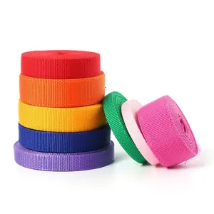 Cổ phiếu PP Vải polypropylene 900D hạt vải dây đeo màu rắn Polyester dệt vải vành đai cho hành lý Ba lô dây đeo
