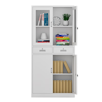 Armoire de classement en métal à deux tiroirs avec serrure à clé pour bureau, école, cuisine