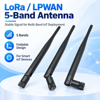Antenne fouet pliable LoRa LPWAN 5 bandes, gain 5dBi, connecteur mâle pour communication IoT externe, compteur intelligent, capteur agricole
