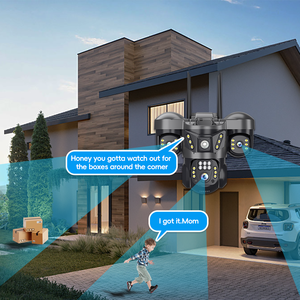 V380 nuevo ajustable <span class=keywords><strong>3</strong></span> lentes y <span class=keywords><strong>3</strong></span> pantallas, negro, 6MP, CCTV, seguridad inalámbrica, SIM, red 4G, PTZ, cámara de triple lente - Product Image 5