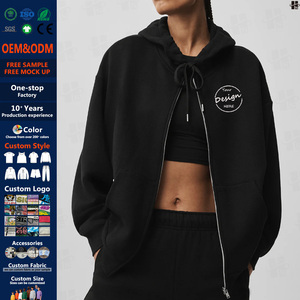 Felpa con Cappuccio e Zip in Cotone Personalizzata per Ragazze, Vendita all'Ingrosso, Ricamo di Alta Qualità, Felpa con Zip in Pile per Donne - Product Image 1