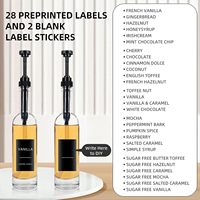 Distributeur de sirop de café de bar à café 350ml 500ml personnalisable en usine, distributeur de pompe à café, bouteille de sirop en verre avec pompe noire