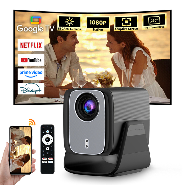 Hotack Wholesale X5AD Full HD 1080P 4K LCD Smart Projector 5000 Lumens Built-In Speakers for Home Theater Office Use