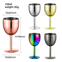 Onbreekbare 150ml 5oz Kelk Goblet Voedselveilig 304 RVS Proefbeker Drinkglas Cocktailwijnglas voor Bar Feest Restaurant