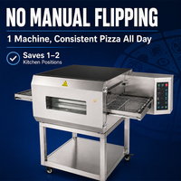 Horno Eléctrico para Pizza de 18 Pulgadas, Horno de Aire Caliente para Hornear Pizza, Ahorra Trabajo, para Restaurante/Horno de Pizza de Acero Inoxidable de Alta Capacidad