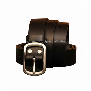 Cinturón informal de cuero para hombre, cinturón de moda para vaqueros en todos los tamaños personalizados con hebilla de latón sólido antioxidante a precio barato, novedad de 2019 - Product Image 1