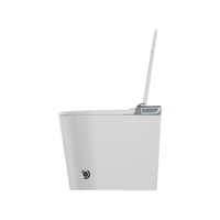 Toilette intelligente automatique à double chasse, en céramique, ronde, à poser au sol, avec télécommande et siège chauffant
