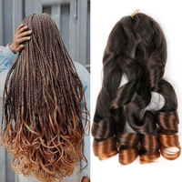 Cheveux à tresser bouclés à la française en fibre Kanekalon haute température, extensions de cheveux au crochet à boucles spirales et ondulations lâches, en stock