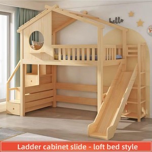 <span class=keywords><strong>Lit</strong></span> <span class=keywords><strong>superposé</strong></span> <span class=keywords><strong>en</strong></span> pin pour enfants, style cabane dans les arbres, double étage, style nordique, ensemble parent-enfant, <span class=keywords><strong>avec</strong></span> toboggan princesse, pour garçons et filles - Product Image 1