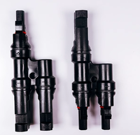 Kit de conectores de alimentación de panel solar Cable adaptador PV paralelo de rama Y 2P MCX M/FF + F/MM carcasa de nailon contacto de cobre duradero