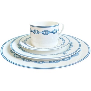 <b>Hot</b> Sale Nordic Luxury White and Blue Plates Dishes with Gift Box for Restaurant Hotel Home Gift - Product Image 5