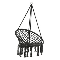 Siège suspendu en macramé, en maille, fait main, en corde de coton, pour intérieur, extérieur, maison, patio, jardin, cour arrière, chaise hamac suspendue