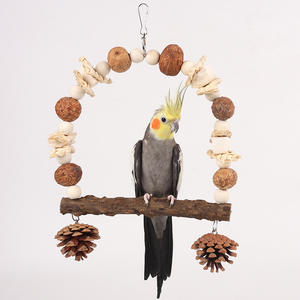 Đồ chơi chim nhỏ, đồ chơi lắc hình quả thông, đồ chơi nhai mài răng cho chim nhỏ và trung bình, đồ chơi leo trèo trong lồng chim - Product Image 1