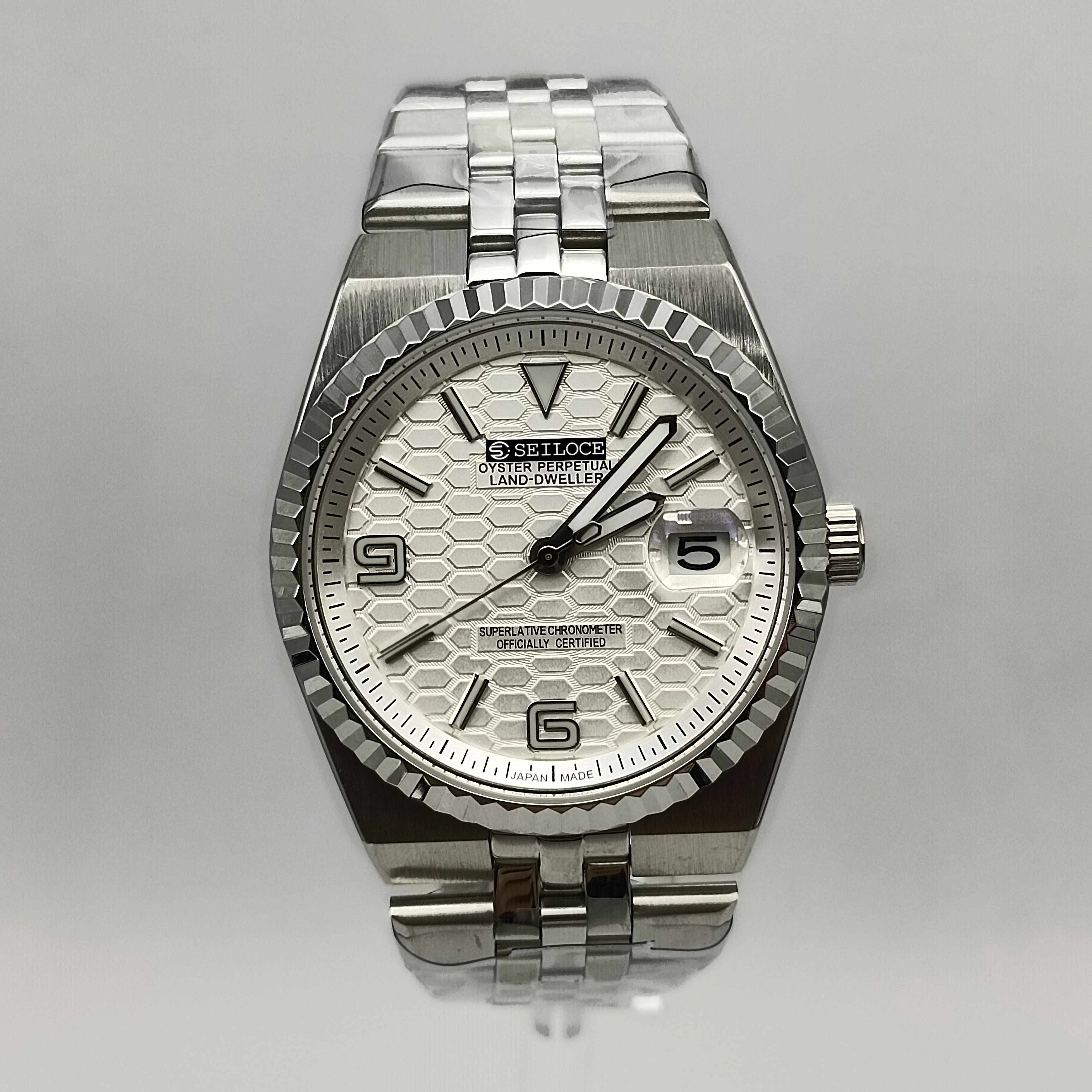 Silver Case+White Dial