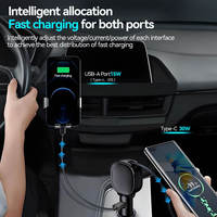 Chargeur de voiture ultra-rapide PD 3.0 avec câble rétractable, puissance de sortie 30W, charge rapide Type-C pour montre connectée et appareil photo
