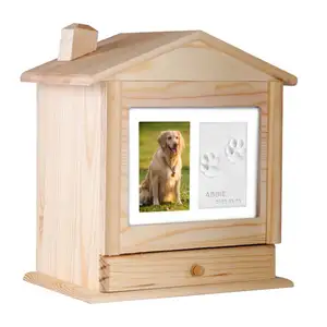 Urna commemorativa per animali domestici in pino personalizzabile con urne e urne in legno a forma di urna per cremazione per animali domestici in pietra tombale