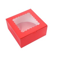 Petite boîte d'emballage de gâteau blanche en gros Boîte imprimée avec fenêtre Emballage de dessert sucré pour tartes, biscuits et beignets avec plateau