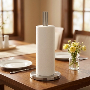 Desk <b>Tissue</b> <b>Paper</b> Roll Holder Countertop <b>Black</b> Stainless Steel <b>Paper</b> Towel Holders for Kitchen Roll Holder - Product Image 2