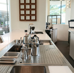 Bancone Bar Professionale in Acciaio Inox di Grado Commerciale, Design Multifunzionale Integrato per Caffetterie e Locali Notturni - Product Image 4