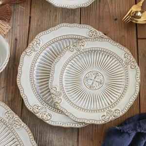 Fabricant chinois d'assiettes en céramique, 50 pièces, style européen, peintes à la main, écologiques, assiettes de cuisine et à soupe - Product Image 4