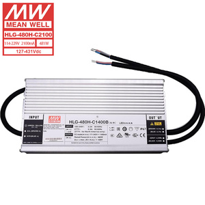 MEAN WELL HLG-480H-C2100A 95% Efficienza Driver LED a Potenza Costante IP65 Impermeabile con Uscita Singola Regolabile 114-229VDC 480W Integrato - Product Image 1