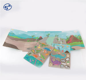 Préscolaire bricolage Puzzles éducatifs ouvert réutilisable autocollant livres magnétique <span class=keywords><strong>dinosaure</strong></span> jouets pour enfants garçons et filles - Product Image 4