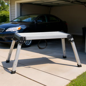 Escalera de Aluminio para Paneles de Yeso, Capacidad de Carga de 330 Libras, Plataforma de Trabajo Plegable con Pies Antideslizantes para Lavado de Vehículos y Pintura - Product Image 2