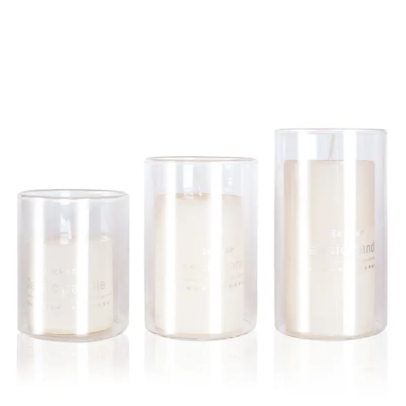 Clear Cylinder Hurri can Glass Candle jars Votive Candle Holders for Wedding Party Decorative Candleholders for Home Decorations