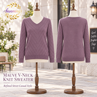 Pulls pour femmes, col en V, tricot décontracté, manches longues, hauts légers, vêtements pull-over, tenues de mode automne 2026