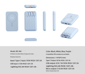 <span class=keywords><strong>Batterie</strong></span> <span class=keywords><strong>externe</strong></span> magnétique sans fil à charge rapide PD20W+QC22.5W 10000mAh avec câble Type-C intégré, <span class=keywords><strong>batterie</strong></span> <span class=keywords><strong>externe</strong></span> mobile 10000 MAH - Product Image 3