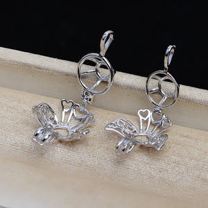 จี้เงินแท้ S925 สไตล์ยุโรป-อเมริกัน รูปนางฟ้า พร้อมไข่มุก 7-8 มม. แบบไม่เจาะรู สำหรับทำสร้อยคอ DIY อุปกรณ์ตกแต่งเครื่องประดับ จี้แบบกรง - Product Image 3