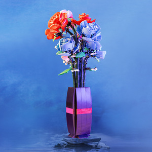 Zuanma <b>Building</b> <b>Block</b> Rose Bouquet Model 800+ Pieces Valentine's Day Decorative Ornament Potted Plant Assembly Toy Coastal - Product Image 2