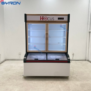 Réfrigérateur commercial à double affichage de température, combinant réfrigérateur <span class=keywords><strong>et</strong></span> congélateur, idéal pour les boissons <span class=keywords><strong>et</strong></span> la viande en magasin de proximité - Offre Spéciale - Product Image 1