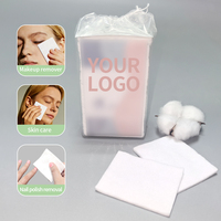 Hot-selling Customized Soft 6*8cm 160gsm 50 Pieces/bag Natural 100% Cotton Pad Square Makeup Remover Pad for Face Makeup Tools